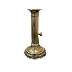 Antique New England Brass Push Up Candlestick 6 1/2"